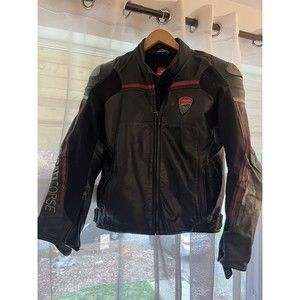 Ducati Corse C4 Leather Motorcycle Riding Jacket by Dainese Men's Size 50